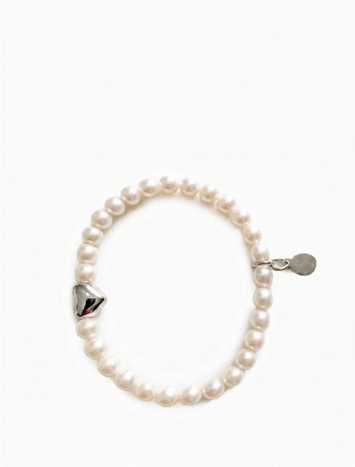 Lucienne Heart &amp; Pearl Bracelet Small