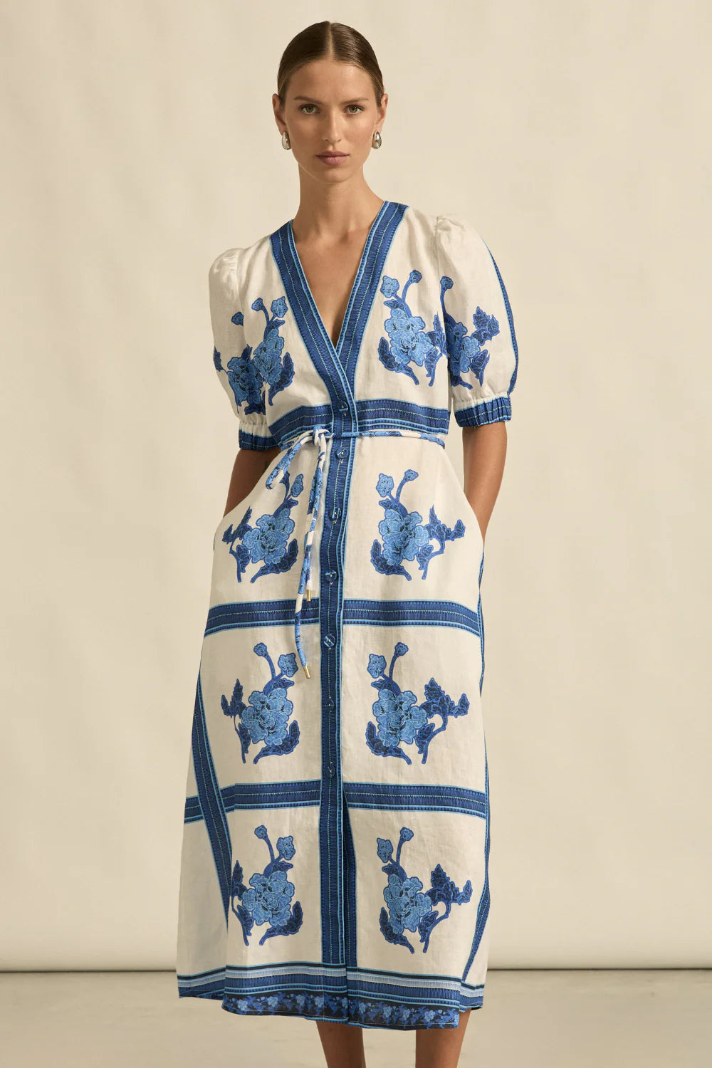 Portrait Dress - azure collage