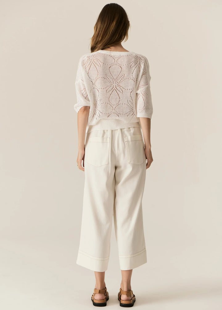 Carsen Crop Denim Pant - Ecru