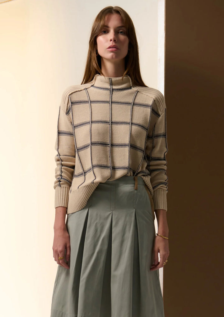 Sable Funnel Neck Knit