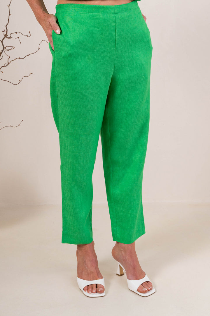 7/8 Flat front pant- Emerald