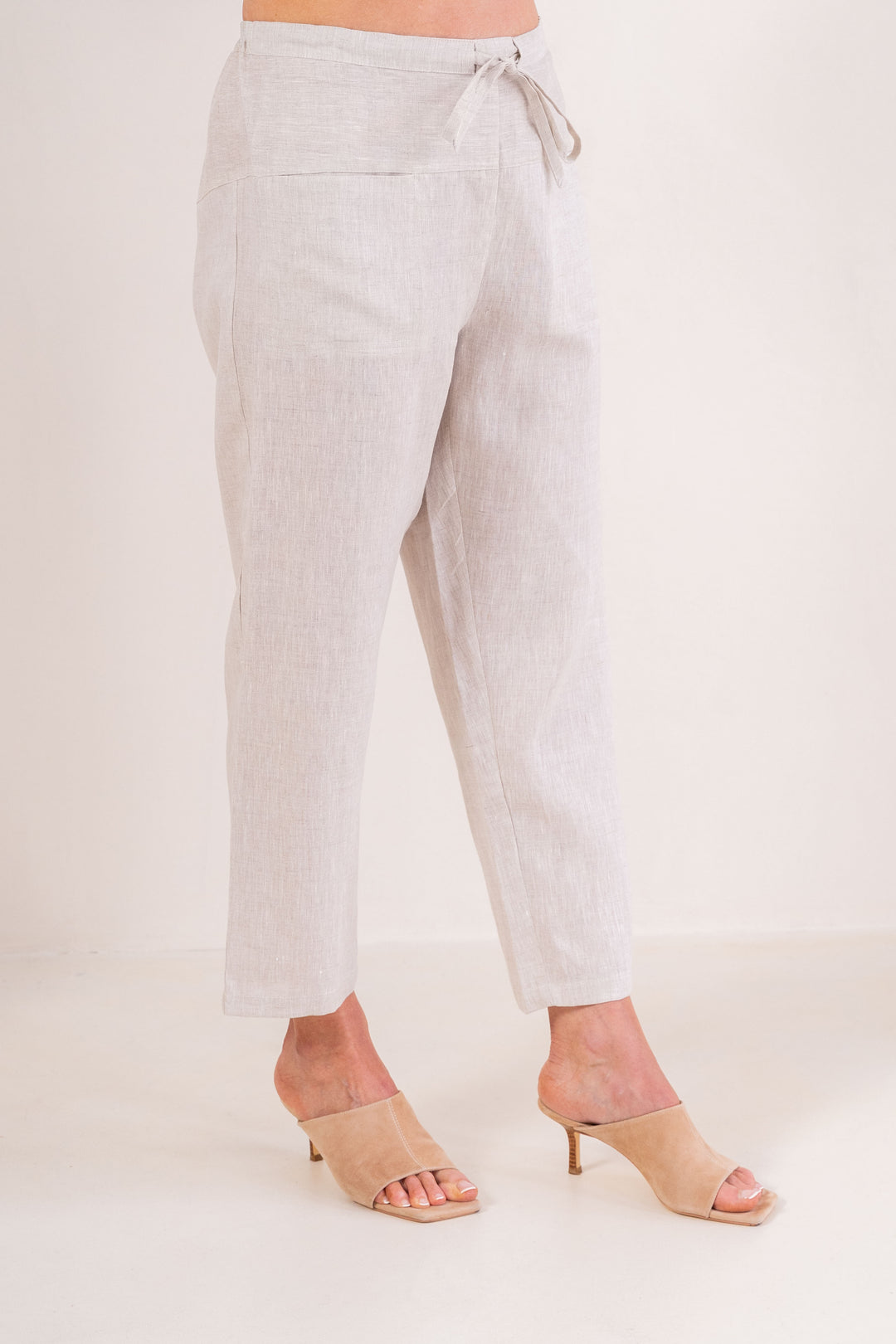 7/8 Drawstring Linen Pant