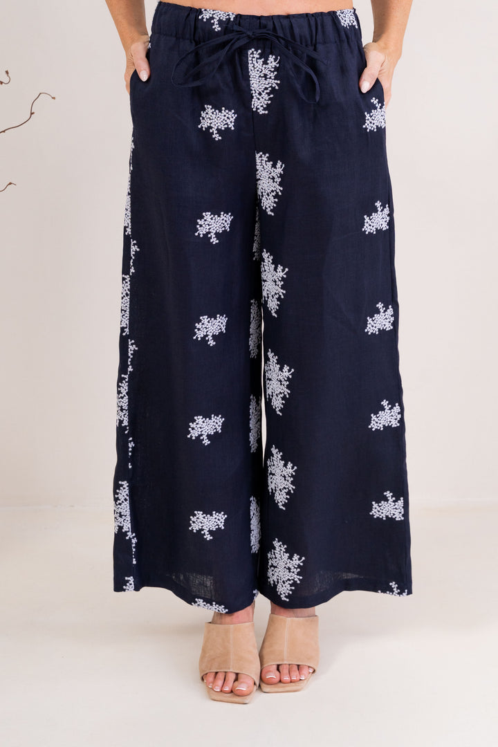 Linen 7/8 Drawstring Pant