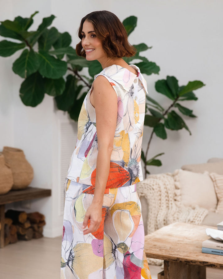 Petal Drift Cowl Neck Top