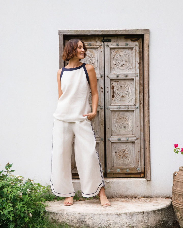 Linen Boatneck Tank