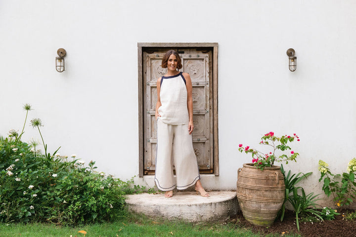 Linen Boatneck Tank