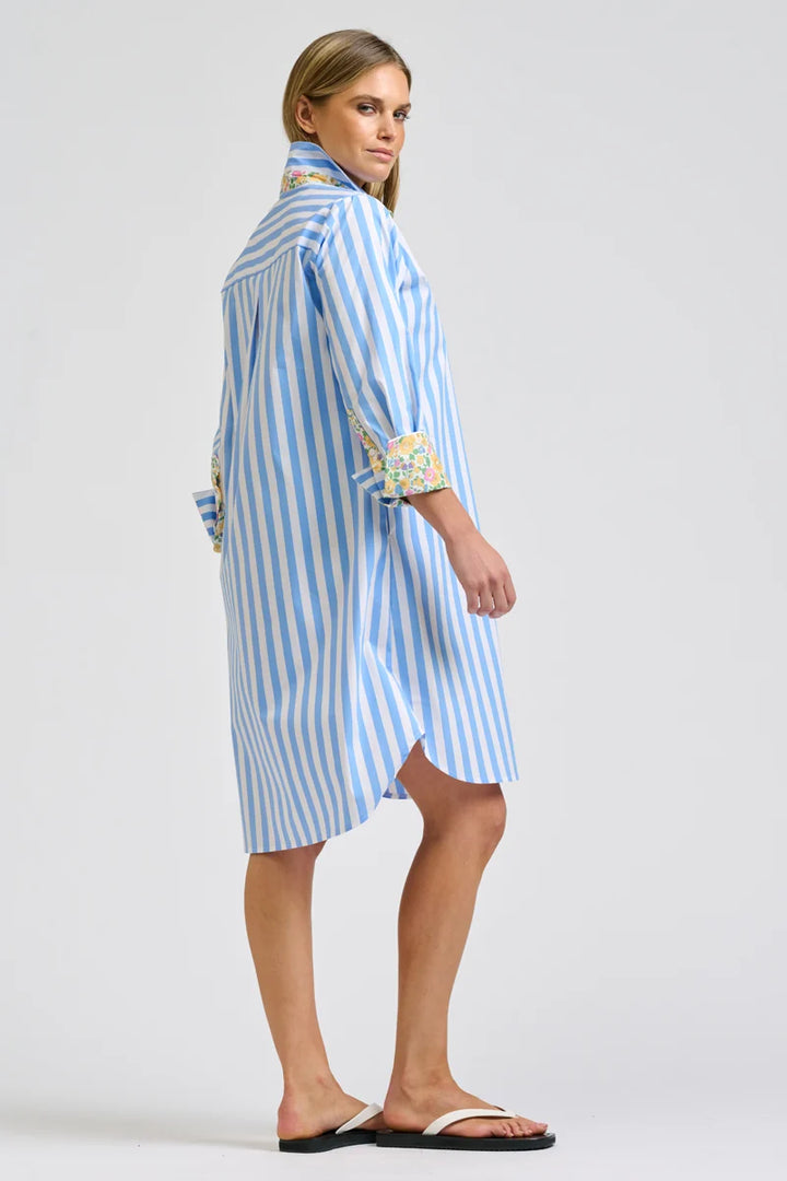 Winnie Shirtdress Stripe w Trim