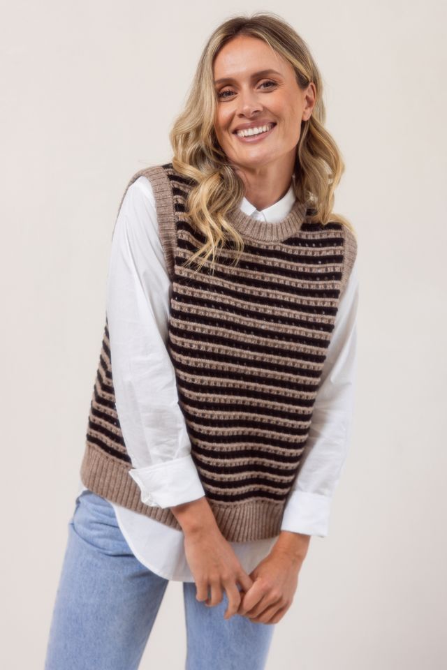 Wool/combo Pointelle Vest
