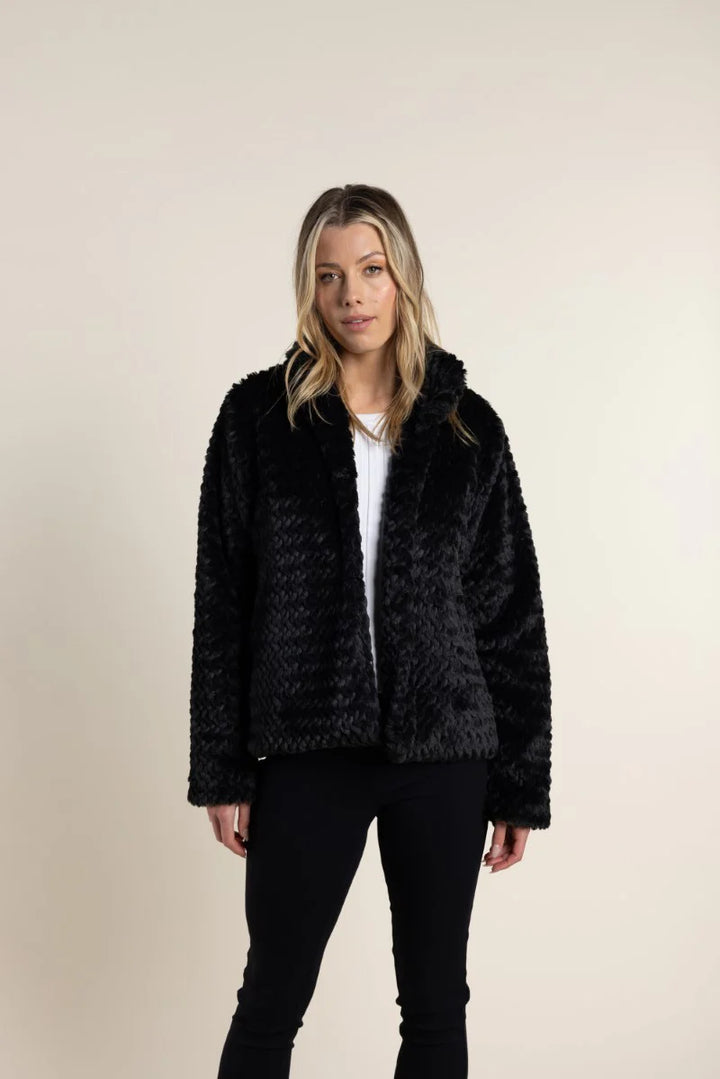 Textured Fur Jacket