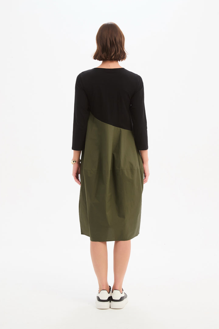 Diagonal Seam Combi dress