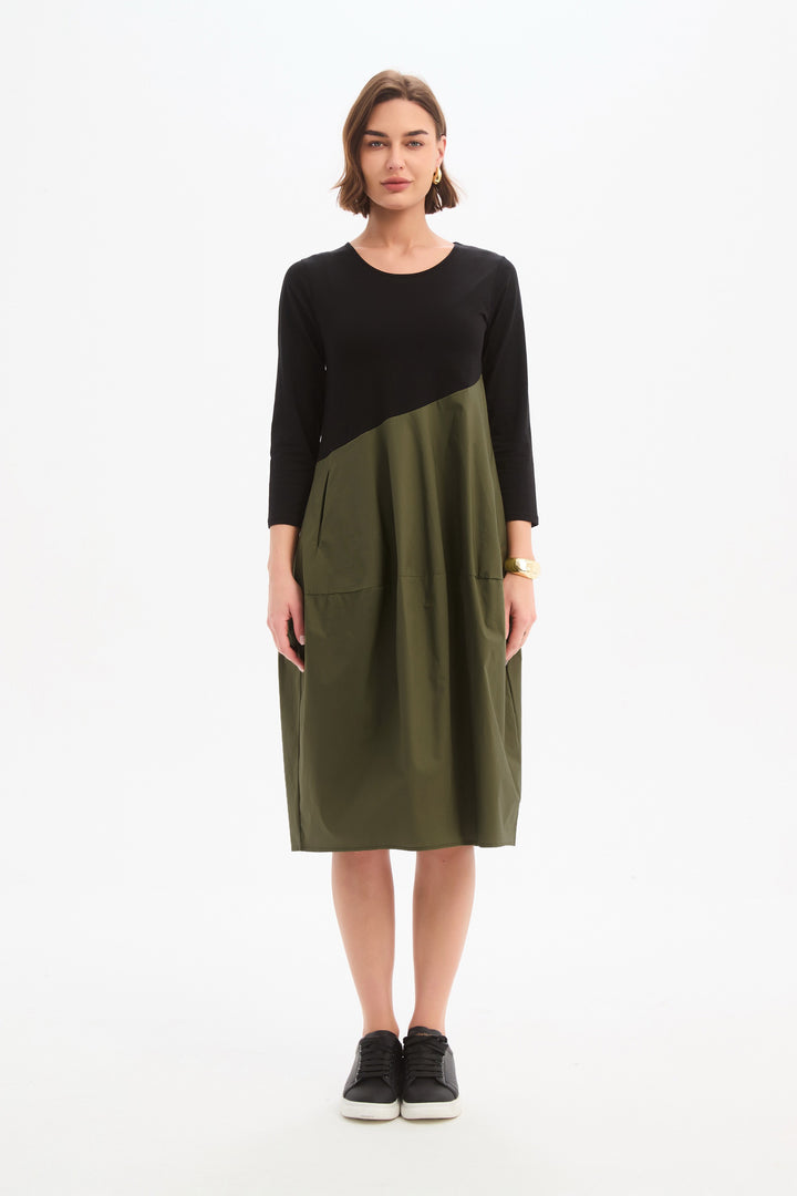 Diagonal Seam Combi dress