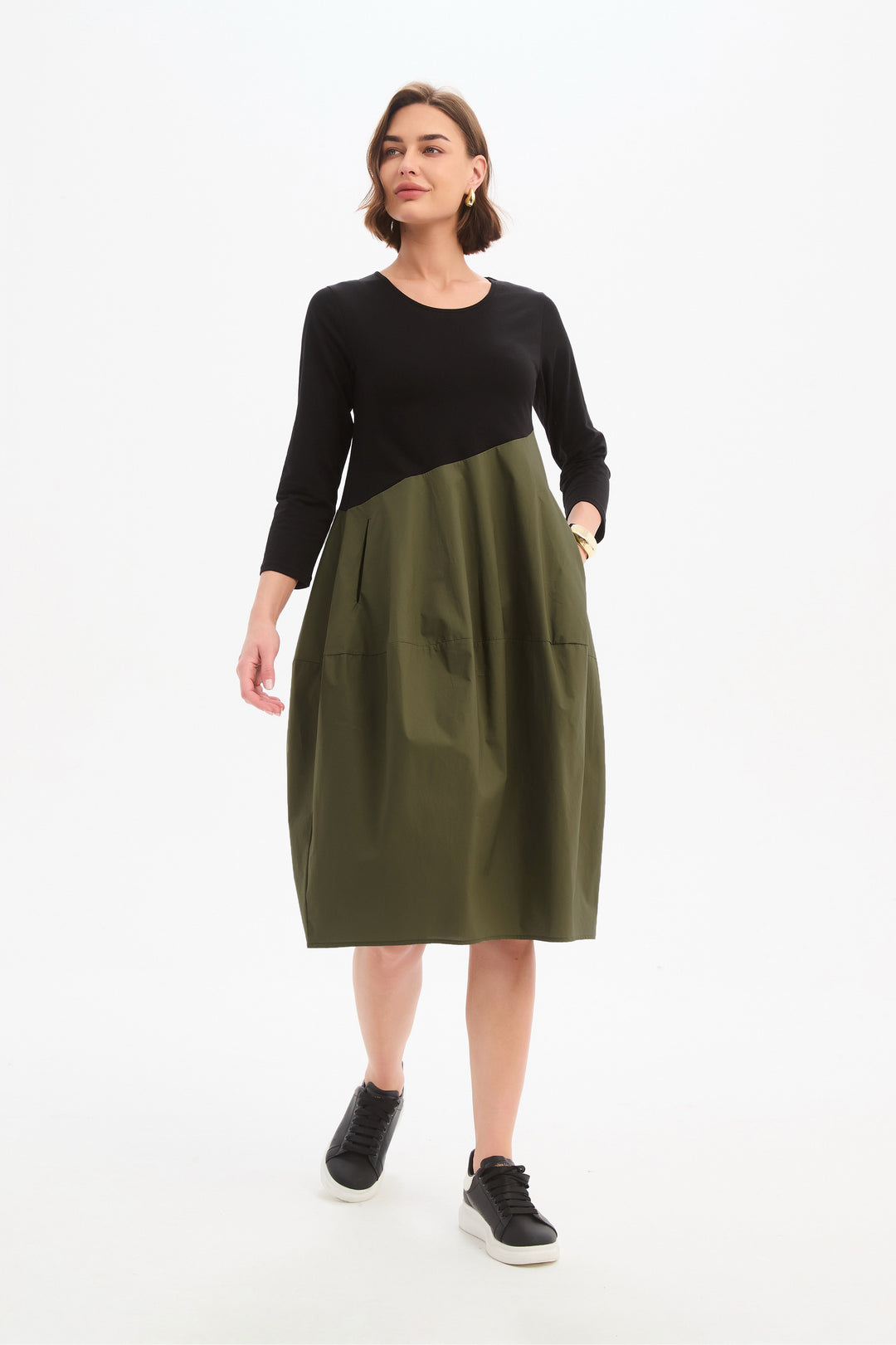 Diagonal Seam Combi dress