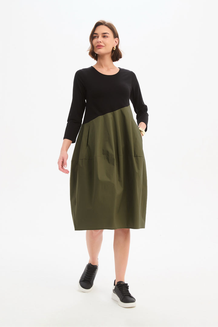 Diagonal Seam Combi dress