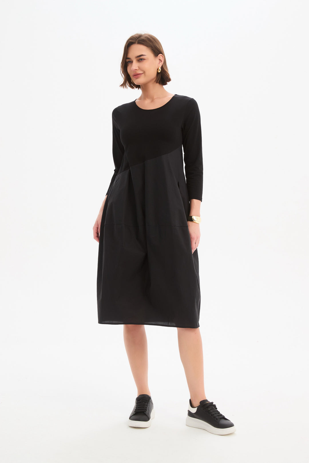 Diagonal Seam Combi dress