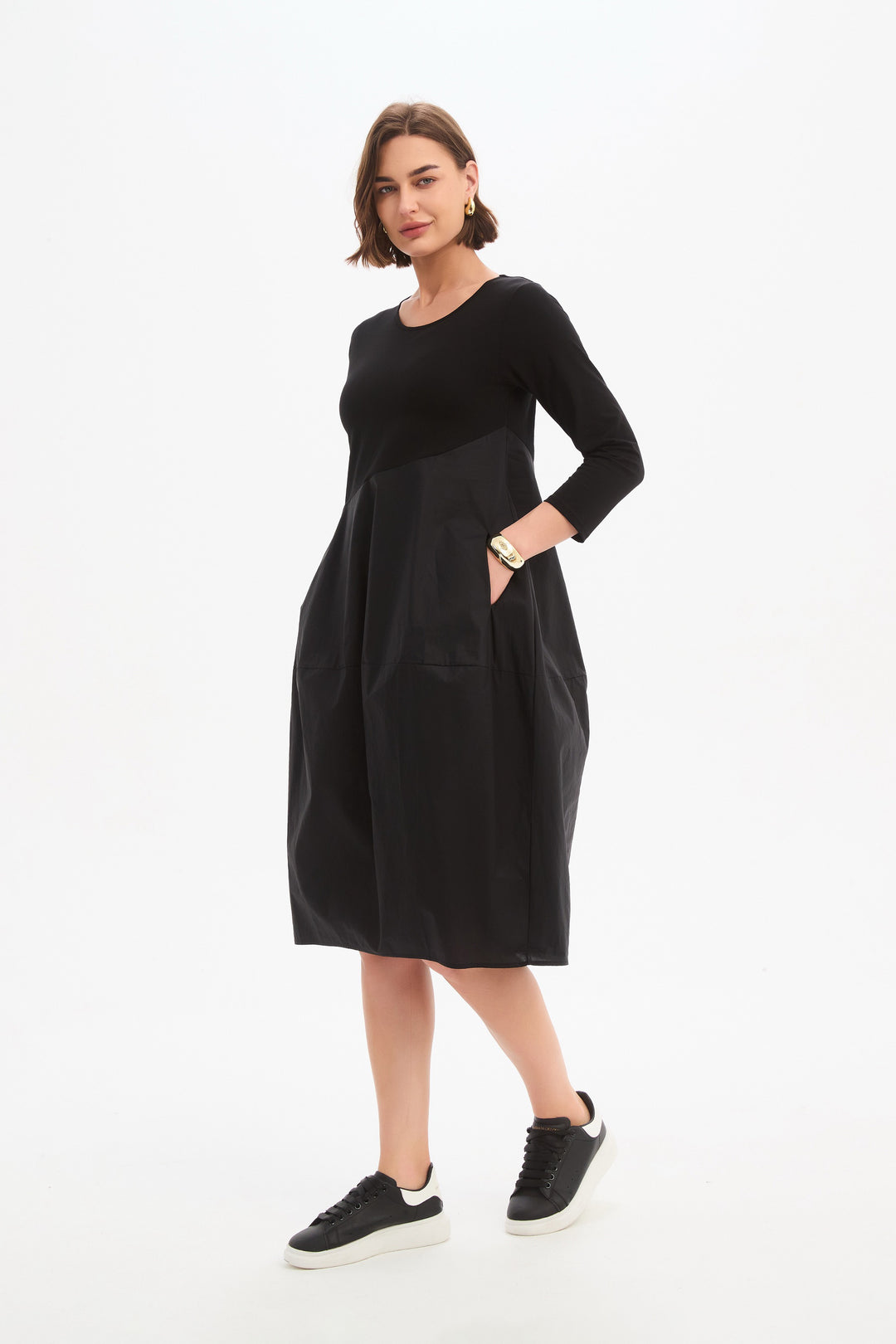 Diagonal Seam Combi dress