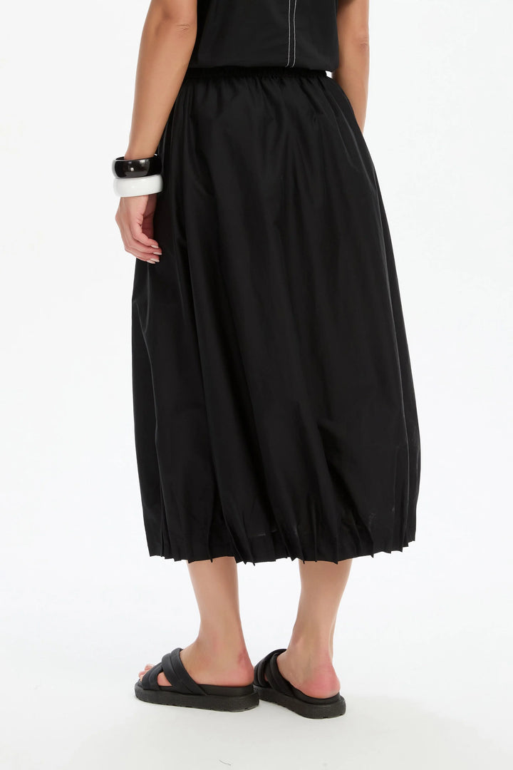 Pin Tuck Hem Poplin Skirt