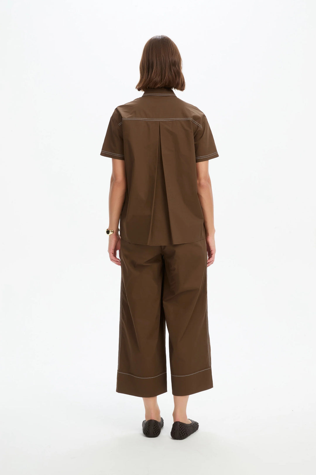 PLEATED CONTRAST SHIRT