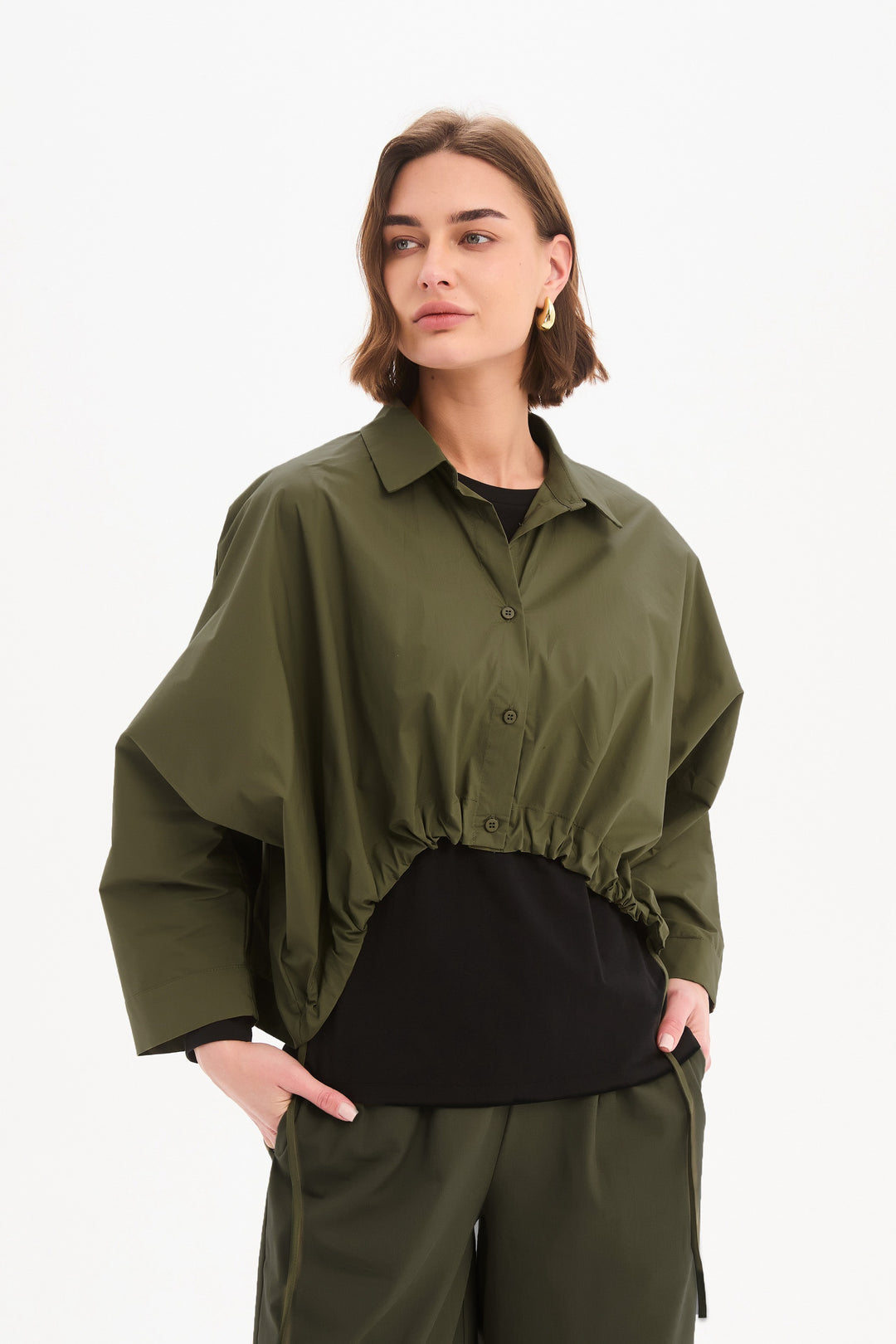Wide Crop Overshirt
