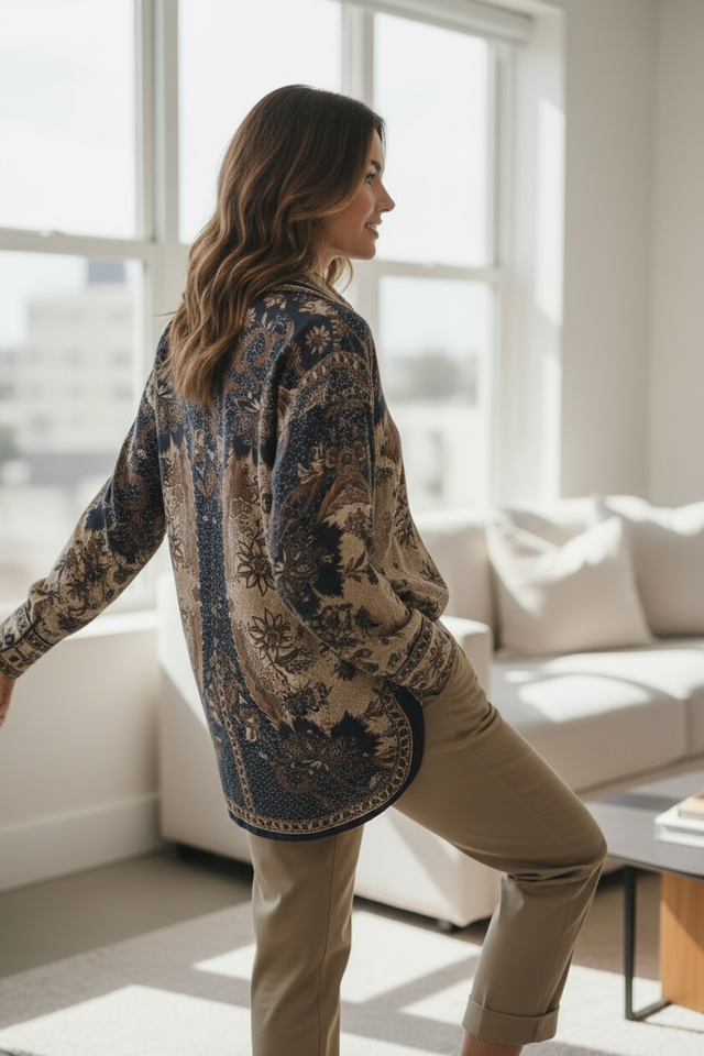 Abruzzo Silk Button through Shirt